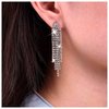 Sttiafay Vintage Rhinestone Chandelier Tassel Earrings Crystal Chain Drop Earrings Gold Long Tennis Chain Earrings Shine Chandelier Bridal Earrings Jewelry for Women