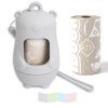 NEW Moodie Teddy Bear Diaper Bag Dispenser | Diaper Bag on the Go Dispenser w/Silicon Strap |15 UNSCENTED Diaper Disposal Bags per Roll | Diaper bag essential items (CLOUDY GREY)