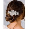 Latious Silver Bride Wedding Hair Comb Pearl Bridal Hair Clip Rhinestones Hair Piece Decorative Hair Accessories for Women and Girls