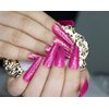 MISUD 24Pcs Pure Color Extra Long Ballerina Acrylic Nails Coffin False Nails Long Press on Nails Glitter Artificial Nail Tips with Sticker Nail File Wood Stick