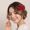 PAGOW 10pcs Rose Hair Clips, Pin Up Rose Flowers Hairpin Clips, Rose Flower Brooch Headpieces, For Women Girl Wedding Valentine Decoration (Rose Diameter 1.5 inch / 38mm)