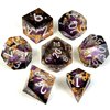 Joylord Sharp Edge Resin Dice Set for Dungeons and Dragons | Liquid Core & Gold Foil Design | Handcrafted Polyhedral DND Dice | RPG D and D Role Playing Games Dice Set D&D Dice | D20 D12 D10 D8 D6 D4