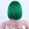 PATTNIUM Green Wig for Women Green Bob Wig Dark Green Wig Short Straight Bob Wig Middle Part Wig Heat Resistant Synthetic 12 '' Wig with Wig Cap