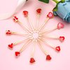 12PCS Valentine's Day Heart Hair Clips Rhinestone Enamel Heart Bobby Pins Red Kiss Me Love Heart Hairpins Sweet Lovely Heart Hair Barrettes Set for Women Girls Styling Hair Accessory