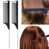 ZVOREI 8Pcs Hair Brushes Set with 4Pcs Topsy Hair Tail Tools 1Pcs Bristle Teasing Hair Brush 1Pcs Edge Control Brush 2Pcs Metal Pin Rat Tail Combsfor Woman Girl Hair Styling,Edge&Back Brushing black
