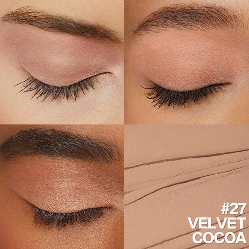 FOCALLURE No Crease Eyeshadow Stick, Creamy Eye Shadow Stick, Matte & Shimmer Eyeshadow Pencil, Smudge-proof, Built-in Smudger, VELVET COCOA