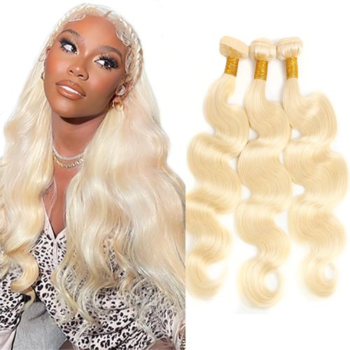 613 Blonde Bundles Honey Blonde Body Wave Bundles Human Hair 22 24 26 Inch 613 Body Wave Human Hair Bundles Healthy and Soft Remy Hair Extensions