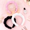 ACO-UINT 3 Pack Spa Headbands for Washing Face, Skincare Headbands Makeup Headband Sponge Face Wash Headband, Terry Cloth Headbands Puffy Hair Band for Washing Face