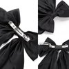3Pcs Silky Satin Hair Bows Clips for Women White Hair Bow Black Hair Bow Brown Hair Bow Hair Ribbons Oversized Long Tail Hair Barrettes Metal Clips for Girls Teens Hair Accessories