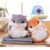 YunNasi Plush Hamster Stuffed Animal Toys Hamster Throw Pillow with Blanket 19.7 Inches Light Brown