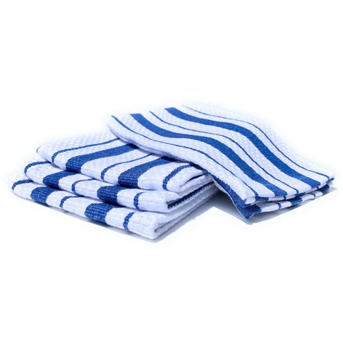 Williams-Sonoma Classic Stripe Kitchen Dishcloths/Dishrags, Set of 4 (Bright Blue)