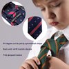 Barry.Wang America Flag Self Ties for Boys Adjustable Blue and Red Star Stripe Handkerchief Neckties Formal School Uniform