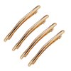 4.5 Inches Long Bow-shaped Shiny Barrettes Narrow Metal Hair Barrettes for Thick Hair Chic Hair Clips for Styling Long Hair,4pcs (Gold)