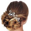 Barode Bride Pearl Wedding Hairpin Rhinestones Bridal Hair Pins Sparkly Crystal Hair Clips Jewelry for Women and Girls (Pack of 2) (Silver)