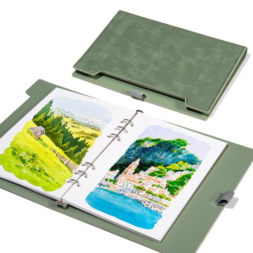 Lightwish Watercolor Sketchbook,100% Cotton Acid Free Watercolor Journal,300gsm/140lb Hot Press Watercolor Paper for Artists,Adults,Students,20 Sheets,9.25 * 6.3 Inches