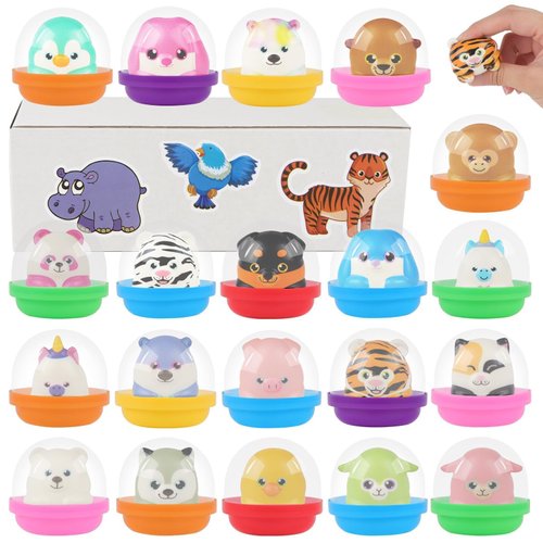 Anboor 20 PCS Foam Squishies Toys, Slow Rising Squishies Toys Bulk Animal Squishies for Kids 8-12 Party Favors Pinata Stuffers Classroom Prizes Carnival Prizes Birthday Easter