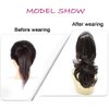 LYRICAL HAIR Synthetic Ponytail Extension for Women Drawstring Claw/Jaw Clip In Long Curly Wavy Pony Tail Hairpiece Women Daily Party Use (14" Hair long, 8# Medium Chestnut Brown)