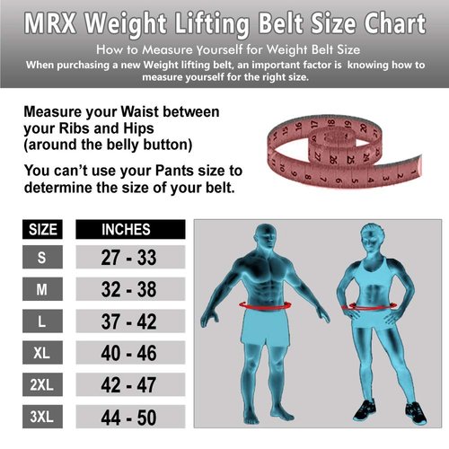 MRX Powerlifting Leather Belt 4" Wide 10mm Thickness Training Fitness Back Support Bodybuilding Belts with Steel 2 Prong Buckle Black (Small)
