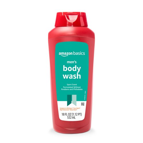 Amazon Basics Men's Body Wash, Sport Scent, 18 fluid ounce, Pack of 1