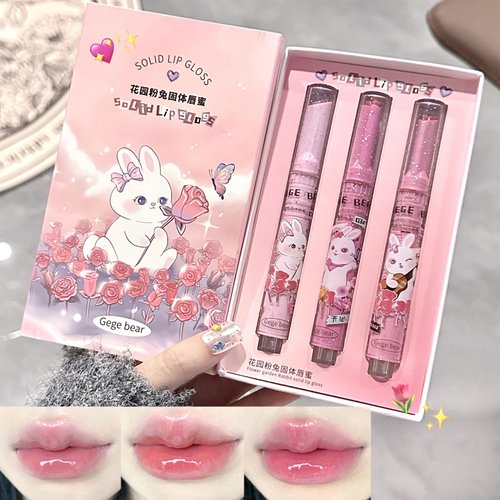 Mrettick 3 Colors Jelly Lipstick, Tinted Lip Gloss Heart Shape Lip Stain, Mirror Hydrating Jelly Love Lipstick, Long Lasting Moisturizing Tinted Lip Balm, Non-sticky (A)