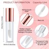 Patelai 100 Pieces 1.2 ml Clear Mini Lip Gloss Tube Refillable Empty Lip Balm Gloss Containers for Women Girls DIY Makeup, Gold, Rose Gold, Black, Silver