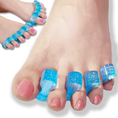 DR. JK- ToePal Gel Toe Separator, 2 Pairs, Toe Spacers, Toe Straightener, Hammer Toe Straightener, Toe Spreader, Toe Stretcher, Toe Corrector for Women and Men, Bunion Corrector