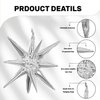 6 Pcs Star Foil Balloons One-Piece 14-Pointed Star Balloons 4D Starburst Cone Mylar Balloons 22inch Christmas Birthday Wedding Wedding Anniversary Party Supplies(Silver + Caramel Colour)