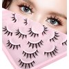 Manga Lashes, Anime Lashes Wispy 10 Pairs Doll Mink Fluffy Spiky 3D Volume Eyelashes Pack Cosplay Fake Eyelashes Look Like Individual Cluster