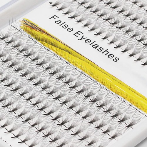 Dedila -200Pcs Grafting Mixed 8-10-12-14mm/10-12-14-16mm/12-13-15-16mm /12-14-16mm/14-15-16mm Individual False Eyelashes Long Stem Cluster Natural Long Premade Fans Volume Eye Lashes (12-14-16mm)