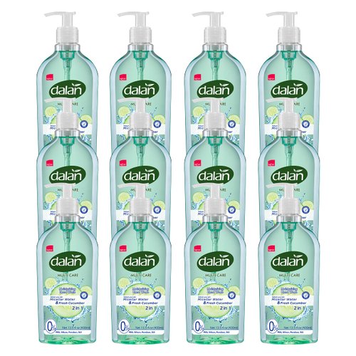 Dalan Fresh Cucumber Multicare Ultra Moisturizing Liquid Hand Soap for Normal and Dry Hands Fresh Clean and Soft Feeling (13.5 Fl Oz / 400 mL (Pack of 12))