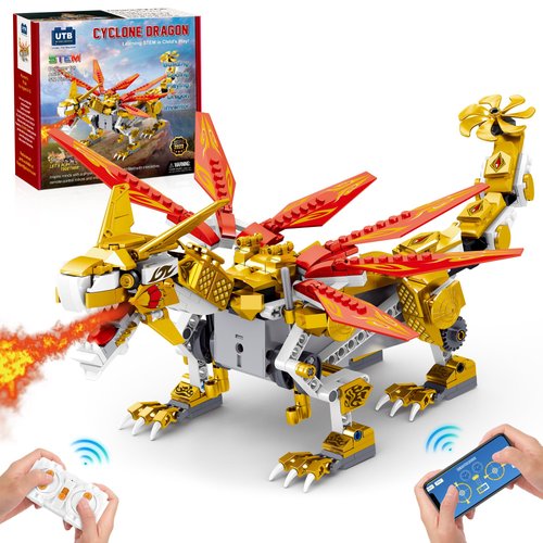 EDUCIRO STEM Project Dragon Building Toys (512PCS), Educational Christmas Birthday Gift idea for Kids Boys Girls 8-12-14, Remote Control & APP Programmable Coding Dragon Building Kit