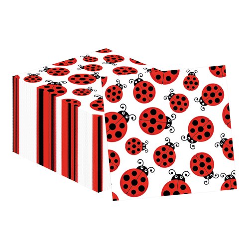 40Pcs Ladybug Decorations Paper Napkins Disposable Party Napkins Set Ladybug Paper Luncheon Napkins Ladybug Theme Party Supplies