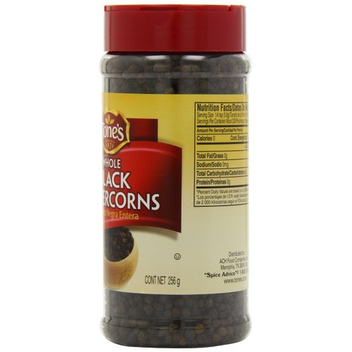Tone's Whole Black Peppercorns, 9 Ounce
