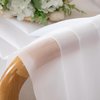 Chyhomenyc White Sheer Curtains 54 Inch Long 2 Panels, Short Voile Drapes for Kitchen Dinning Small Windows Bathroom Living Room Bedroom, Rod Pocket, 42Wx54L Inches, Total 84 Inches Width