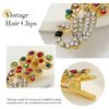 Casdre Crystal Hair Clip Gold Bridal Hair Piece Party Prom Peacock Hair Accessories for Women and Girls(Pack of 1) (E Colorful)