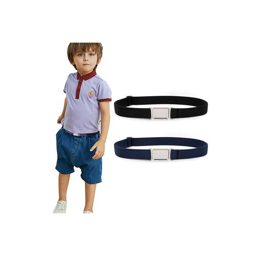 XZQTIVE 2 Pack Kids Adjustable Magnetic Belt Boys Girls Elastic Belt with Easy Magnetic Buckle