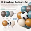 OuMuaMua Cowboy Western Party Decorations, 68Pcs Cow Print Balloons Kit, Coffee Brown Blue Cow Balloons for Cowboys Cowgirls Party Baby Shower Western Farm Birthday Party Supplies, 12 Inch