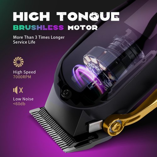 SUPRENT PRO Professional Hair Clippers for Men- Premium Barber Clippers with Brushless Motor- Rechargeable Haircutting Kit with DIY Customizable Casing- Gift for Men