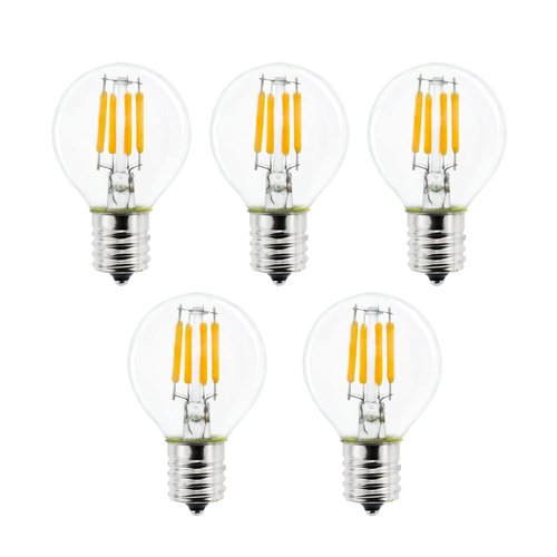 5-Pack E17 S11 LED Light Bulb,E17 Intermediate Base Mini Globe Bulb 4W Warm White 2700K,40 Watt S11 G40 Incandescent Bulb Replacement for Desk Lamp,Cabinet,Closet Non Dimmable