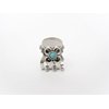 Generic Tiny mini silver metal flower hair claw clip with turquoise stone