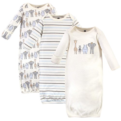 Hudson Baby unisex baby Cotton Nightgown, Beige, Newborn US