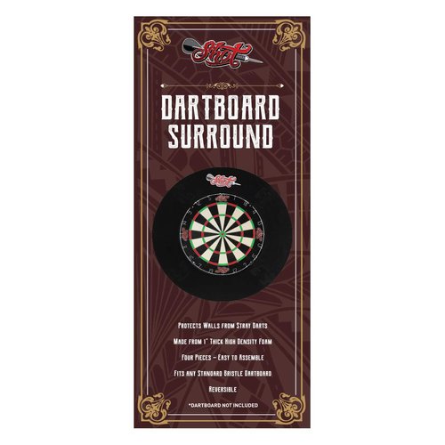 Shot Darts Wall Protector, Dartboard Surround Wall Protector (4 Piece), Durable PU Material, Made in New Zealand, Fits Standard Full Size Bristle Dartboard, Available in Black Color