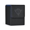 ZLCA Card Deck Box for MTG Yugioh TCG, Card Storage Box with Dividers Holds 100+ Sleeved Cards, Premium Card Deck Case Compatible with CCG Trading Cards (Black&Blue,Puzzle)