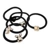 Prebear 21pcs Black Hair Ties Korean Fashion Gold Medal for Women and Girls, Elastic bands, Ponytail Holder, Rubber bands