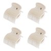 4 Pieces Hot Roller Clips Plastic Hair Curler Claw Clips Plastic Hair Rollers Replacement Roller Clips for Women Girls Hair Section Styling(White)