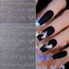 6 Sheets Irregular Line Nail Stickers Black White Vines Nail Art Stickers 3D Self-Adhesive Vine Nail Decals Gold Silver Embossed Lines Nail Designs Decals for Women Girls DIY Manicure Supplies