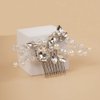 Jumwrit Silver Bridal Hair Comb Pearl Rhinestone Hair Comb Wedding Headpiece for Bride Bridesmaid Crystal Hair Accessories
