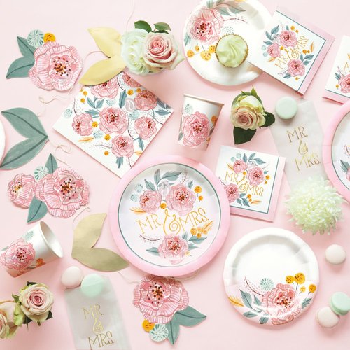 Elegant Painted Floral Luncheon Napkins (Pack of 16) - Perfect for Weddings & Special Occasions