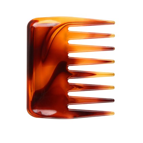 Mini Wide Tooth Detangling Comb for Curly, Wavy Hair - Portable Shower and Beard Comb for Men and Women, Styling for Wet, Dry, Long Hair (Brown)