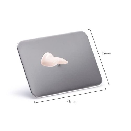 HLLMX 1 PCS Nail Art Palette Nail Art Palette Stainless Steel Cosmetic Makeup Palette Mini Nail Art Cosmetic Ring Palette DIY Art Design Paint Color Mixing Palette Metal Tool